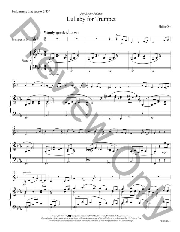 Lullaby for Trumpet preview page 1